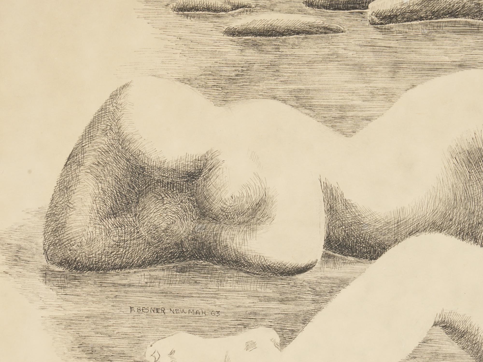 NUDE ETCHING AQUATINT BY FRANCES BESNER NEWMAN PIC-3